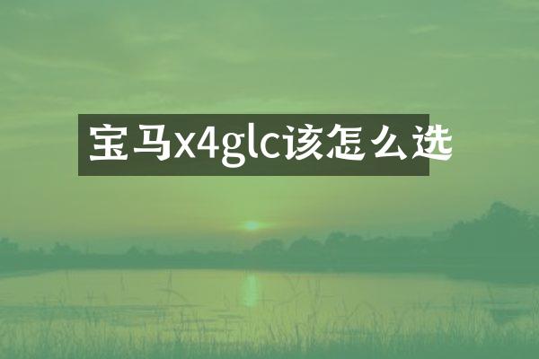 宝马x4glc该怎么选