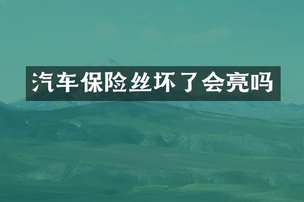 汽车保险丝坏了会亮吗
