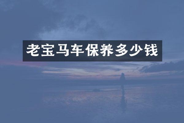 老宝马车保养多少钱