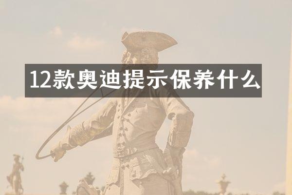 12款奥迪提示保养什么