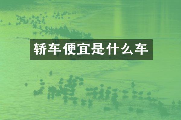 轿车便宜是什么车