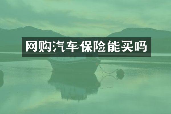 网购汽车保险能买吗