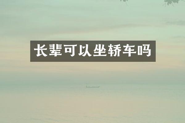 长辈可以坐轿车吗