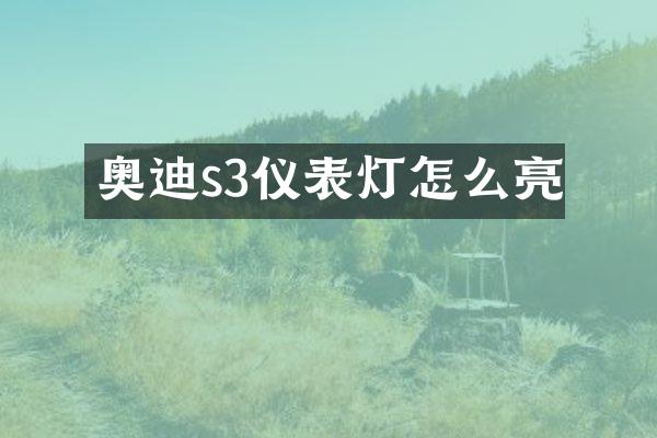 奥迪s3仪表灯怎么亮