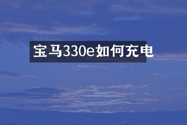 宝马330e如何充电