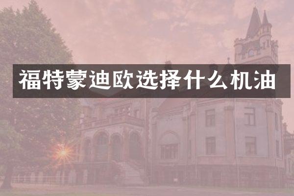 福特蒙迪欧选择什么机油