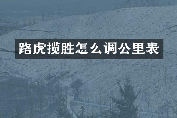 路虎揽胜怎么调公里表
