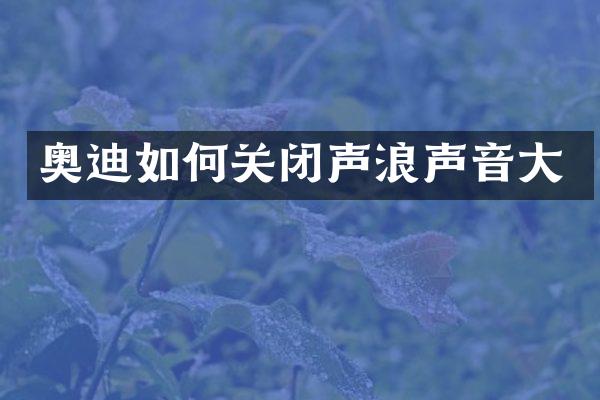 奥迪如何关闭声浪声音大