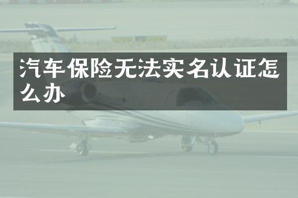 汽车保险无法实名认证怎么办