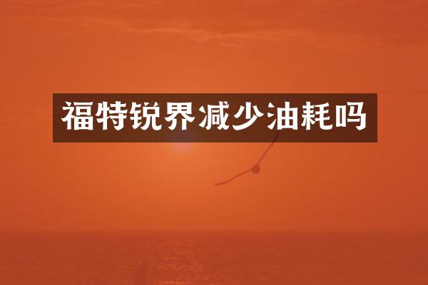 福特锐界减少油耗吗