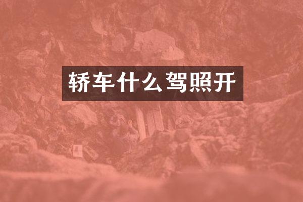 轿车什么驾照开