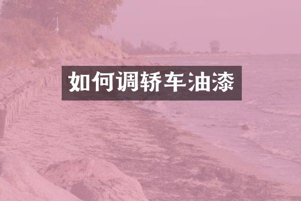 如何调轿车油漆
