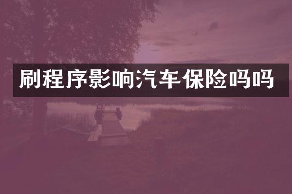 刷程序影响汽车保险吗吗
