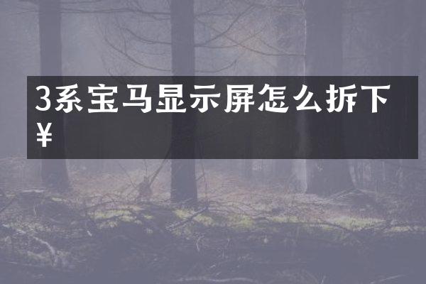 3系宝马显示屏怎么拆下来