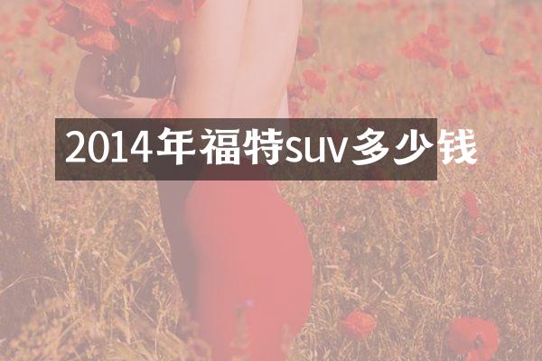 2014年福特suv多少钱