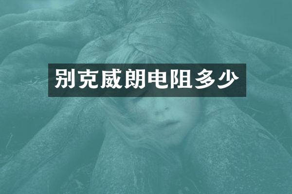 别克威朗电阻多少