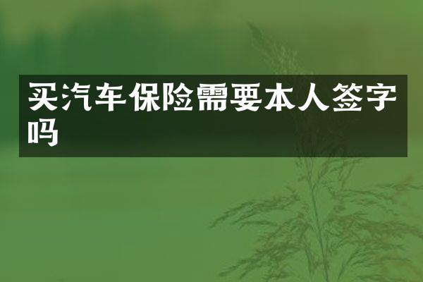 买汽车保险需要本人签字吗