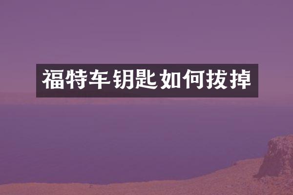 福特车钥匙如何拔掉