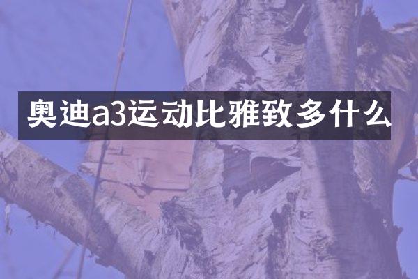 奥迪a3运动比雅致多什么