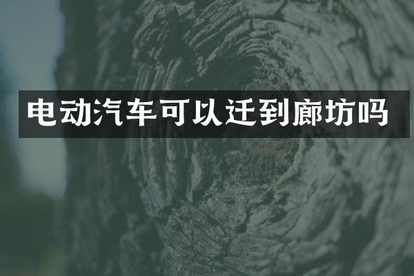 电动汽车可以迁到廊坊吗