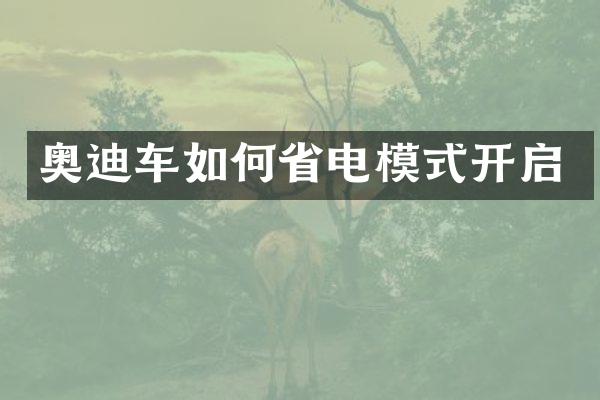 奥迪车如何省电模式开启