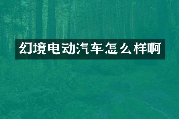 幻境电动汽车怎么样啊