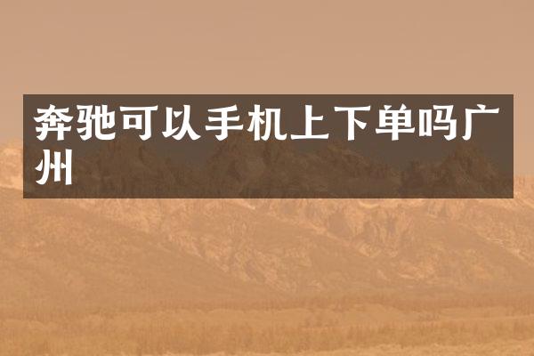 奔驰可以手机上下单吗广州