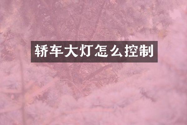 轿车大灯怎么控制