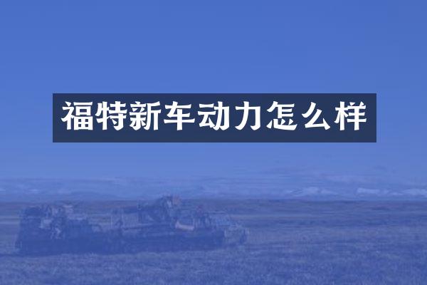 福特新车动力怎么样
