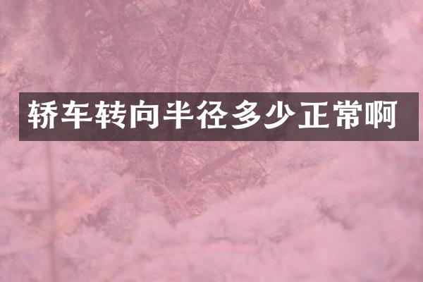 轿车转向半径多少正常啊