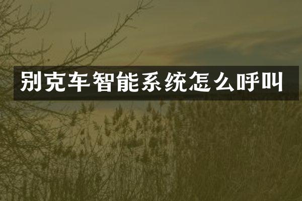 别克车智能系统怎么呼叫