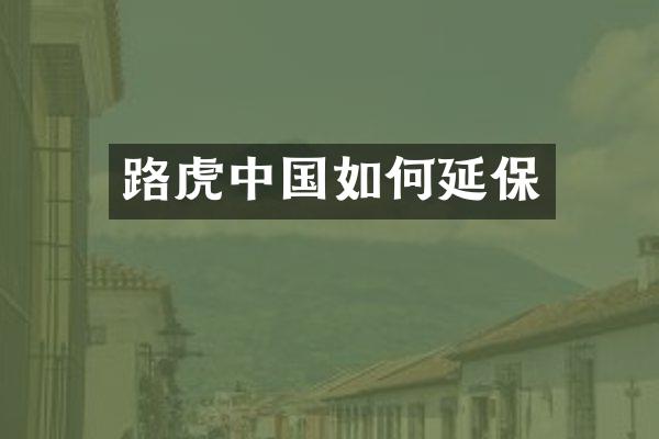 路虎中国如何延保