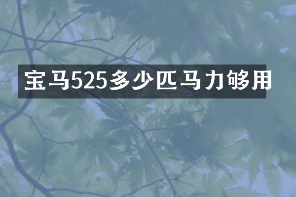 宝马525多少匹马力够用