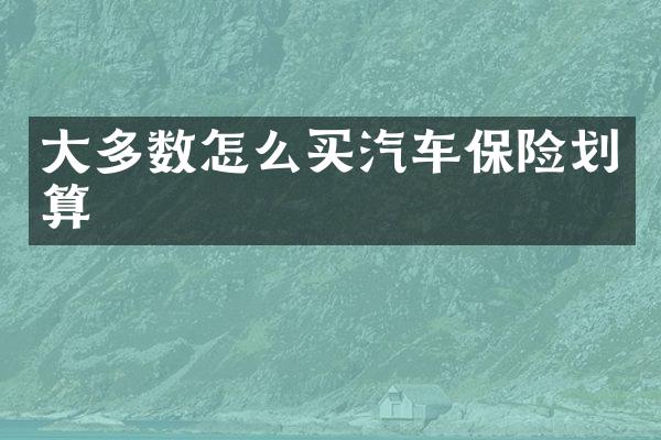 大多数怎么买汽车保险划算