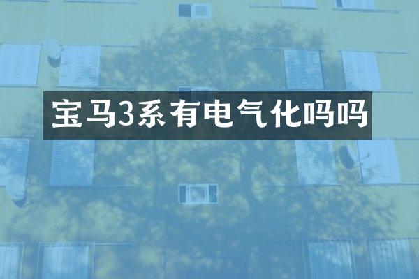 宝马3系有电气化吗吗