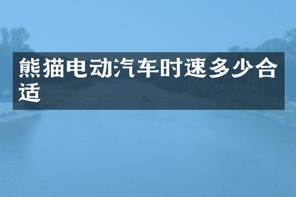 熊猫电动汽车时速多少合适