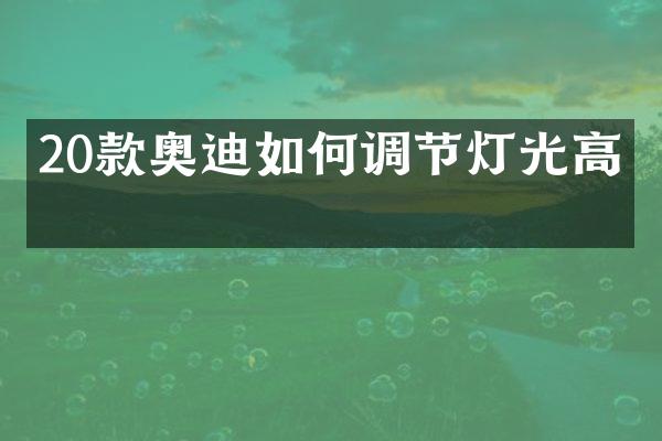 20款奥迪如何调节灯光高低