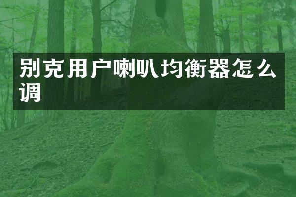 别克用户喇叭均衡器怎么调