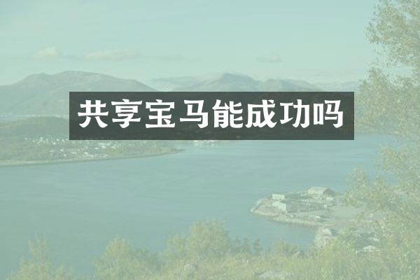 共享宝马能成功吗