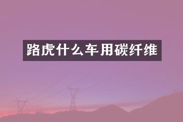 路虎什么车用碳纤维