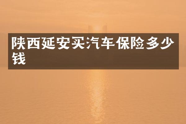 陕西延安买汽车保险多少钱