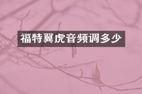 福特翼虎音频调多少