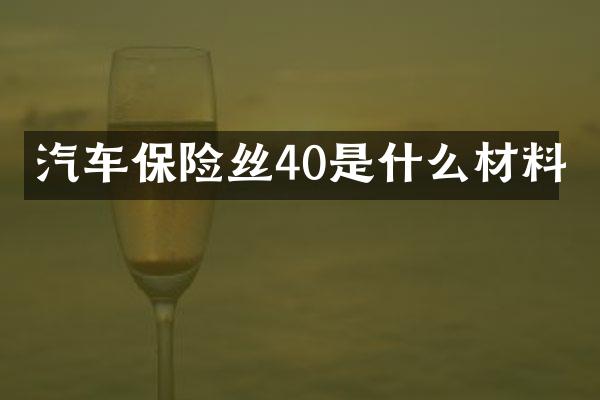 汽车保险丝40是什么材料