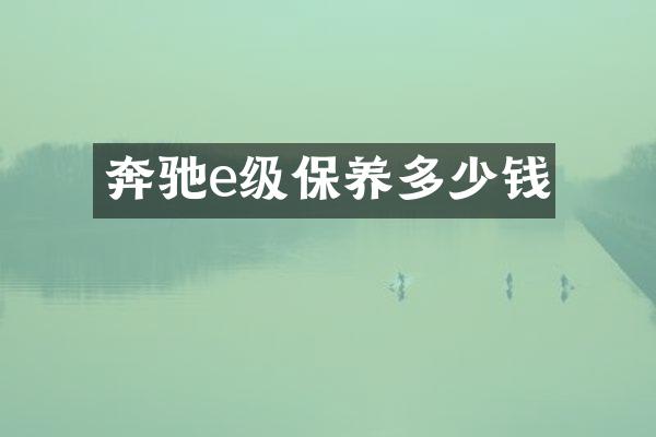 奔驰e级保养多少钱
