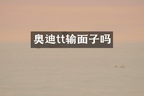奥迪tt输面子吗