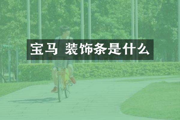 宝马 装饰条是什么