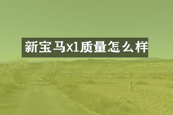 新宝马x1质量怎么样