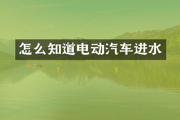 怎么知道电动汽车进水
