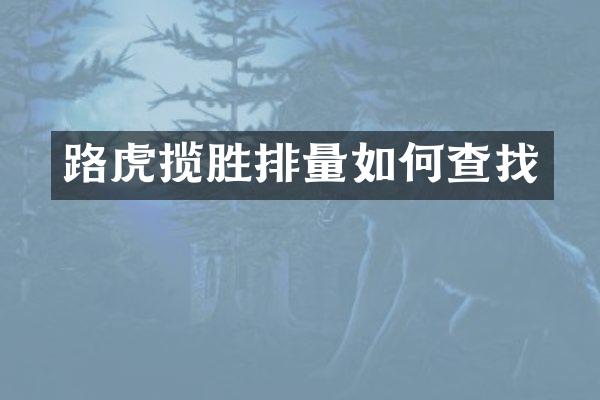 路虎揽胜排量如何查找
