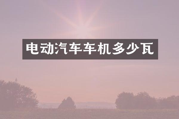 电动汽车车机多少瓦